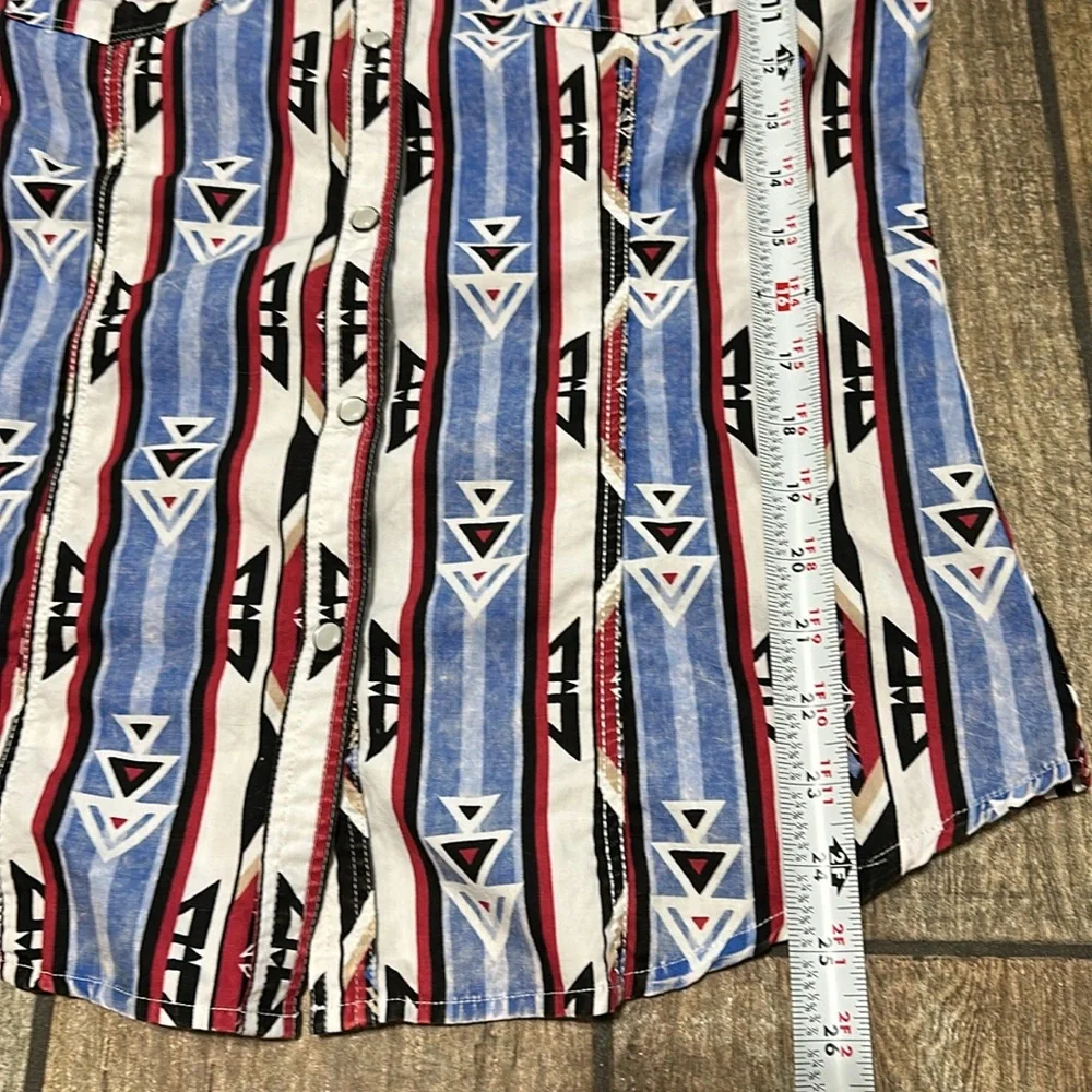 Rock & Roll Cowgirl Women’s Sz M Aztec‎ Print Pearl Snap Long Sleeve Shirt - Picture 11 of 12